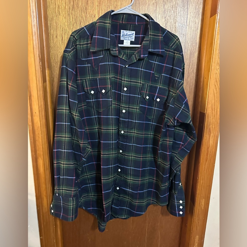 Rockmount Ranch Wear shirt. Pearl snaps. Size L. Amazing just too big for me.